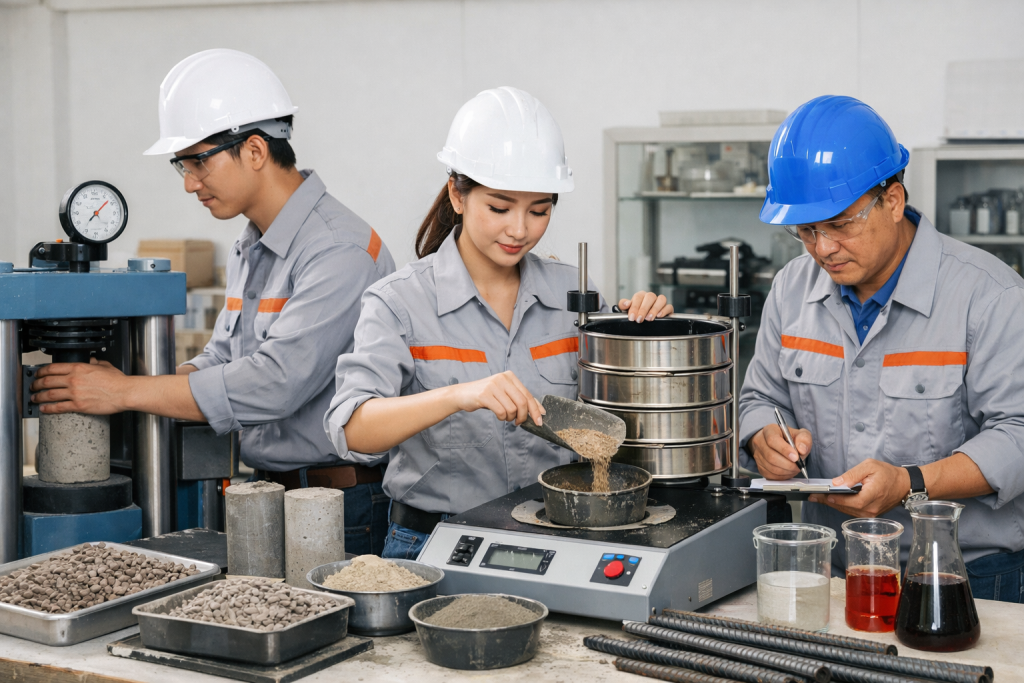 thí nghiệm vật liệu xây dựng